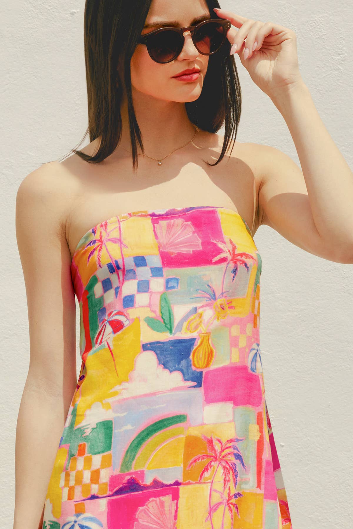 Island Bahamas Strapless Pull on Mini Dress