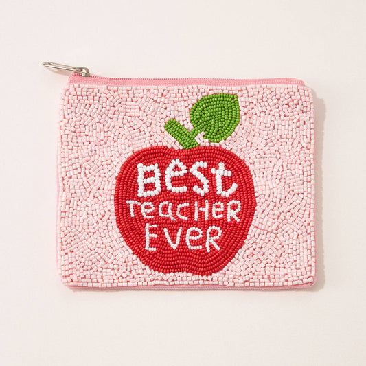 "Best Teacher Ever" Apple Coin Purse