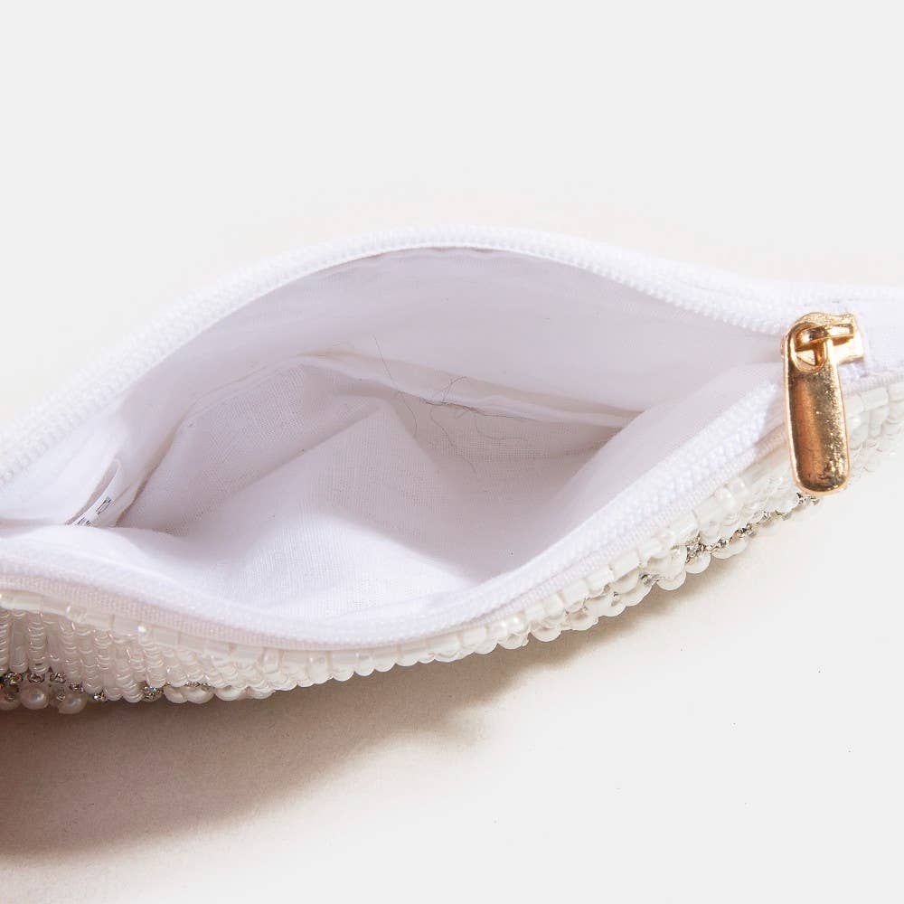 Bride And Ring Themed Seed Beaded Coin Purse