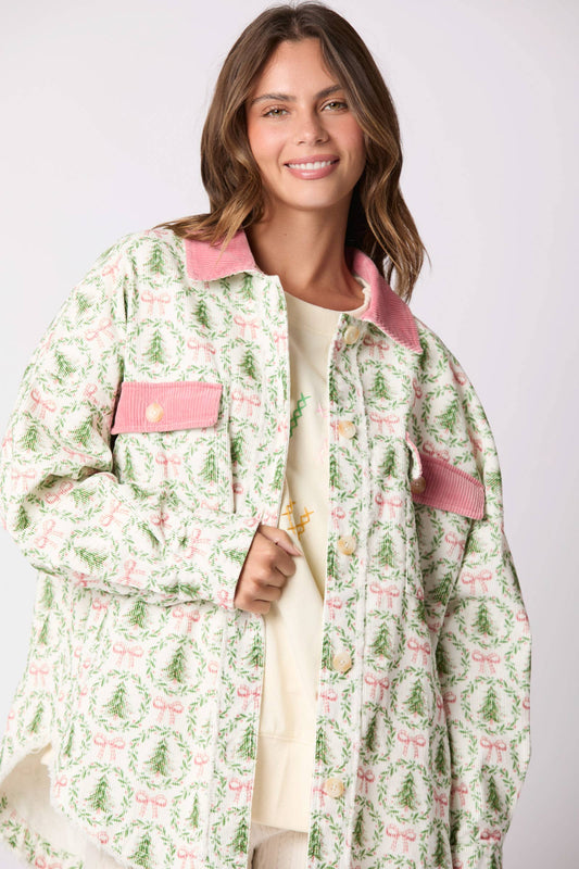 Corduroy Tree & Bow Jacket