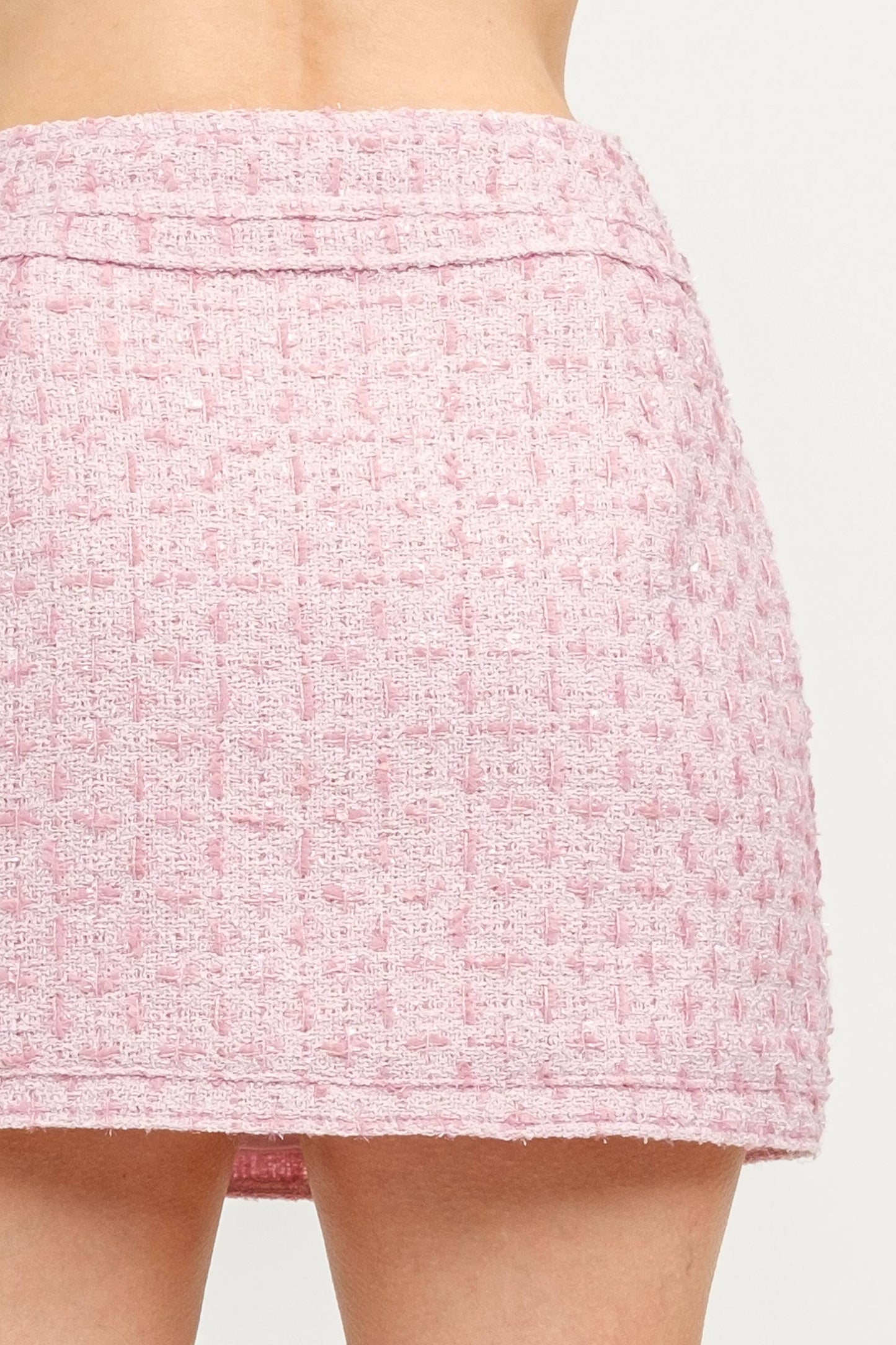 Pink Tweed Pocket Mini Skirt
