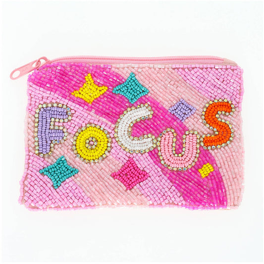 Focus Seed Beaded Rhinestone Coin Bag
