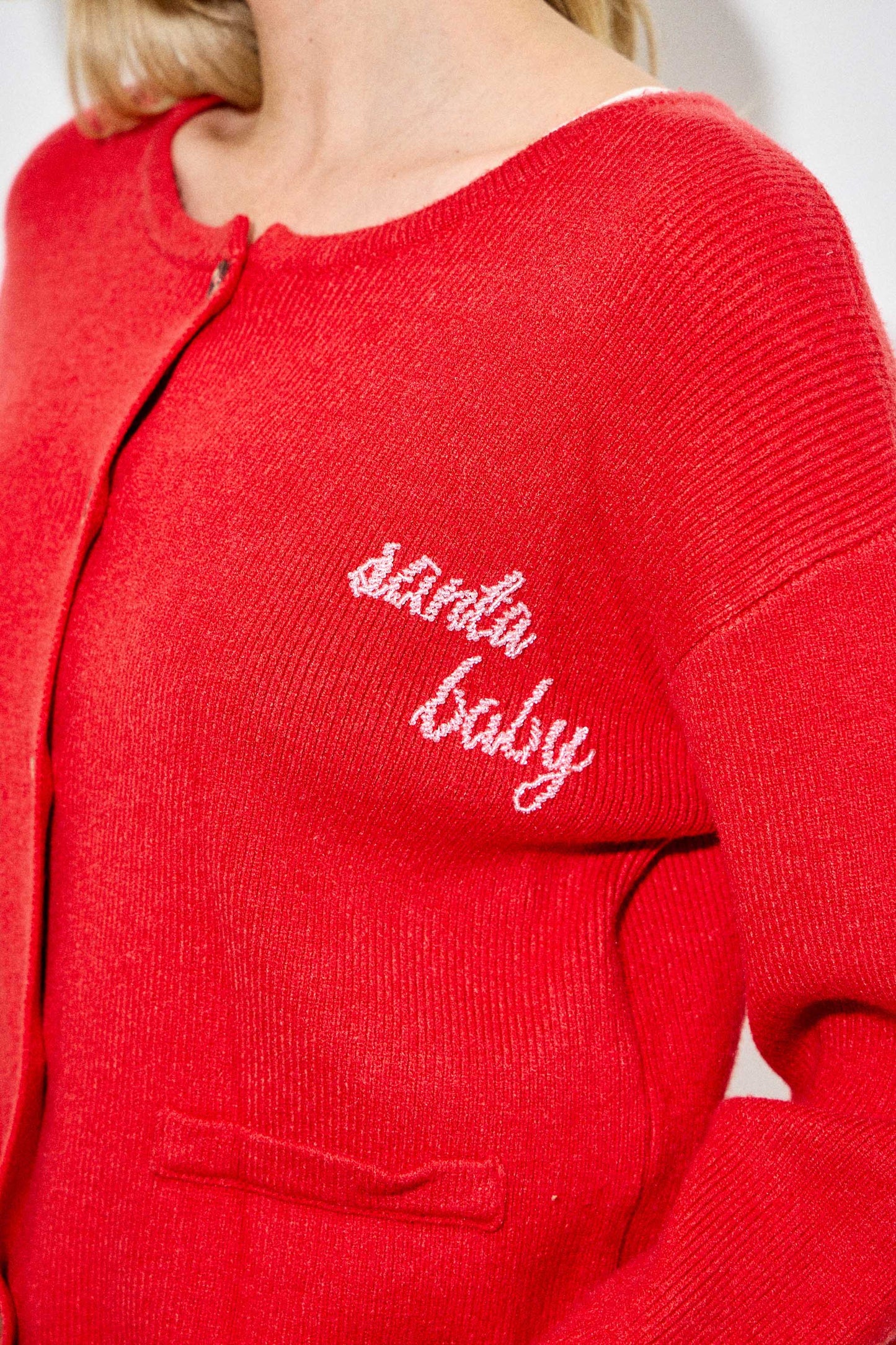 Santa Baby Beaded Button Down Cardigan