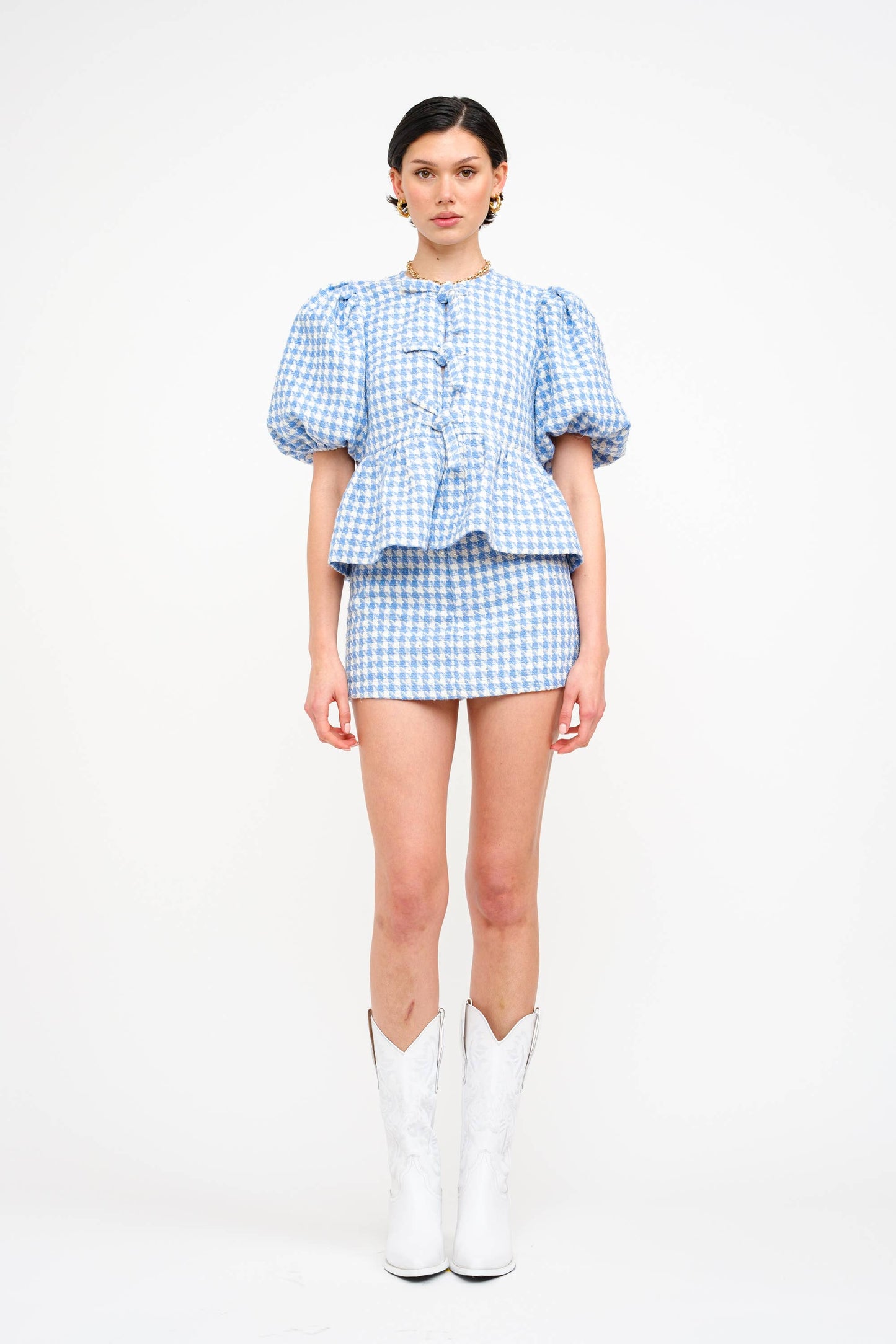 Norah Houndstooth Blouse