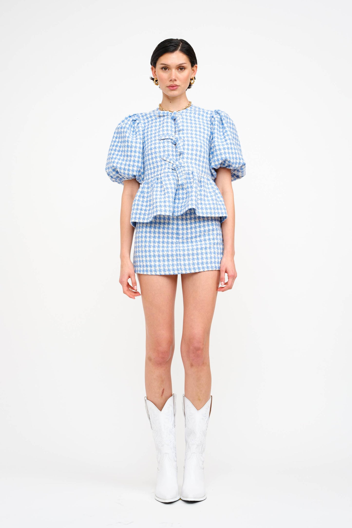 Norah Houndstooth Blouse