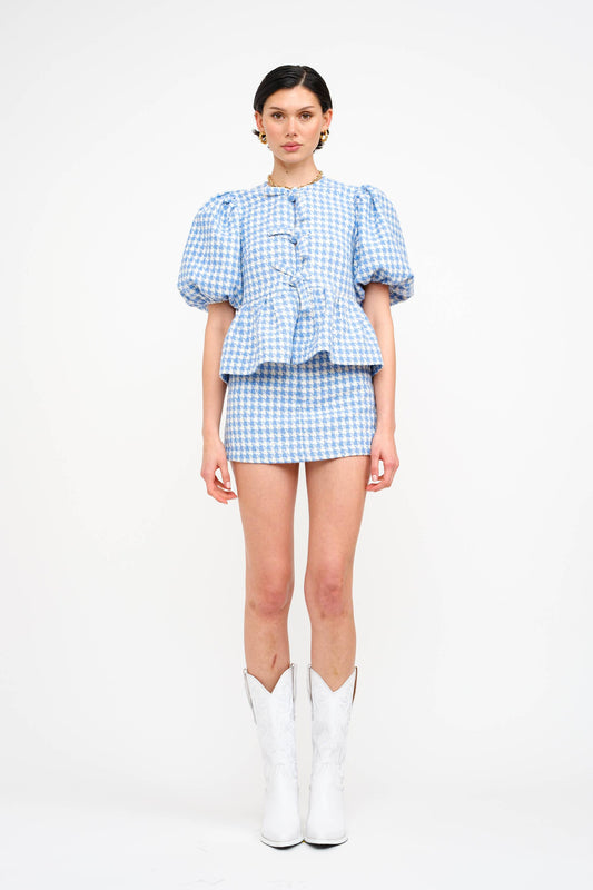 Norah Houndstooth Blouse