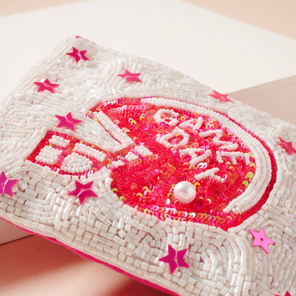 Game Day Star Sequins Beaded Coin Pouch