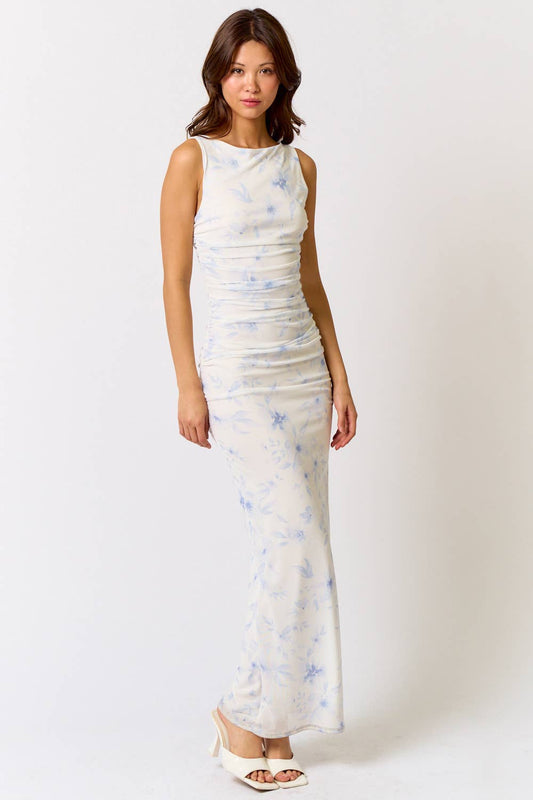 Chic Floral Side Slit Maxi Dress