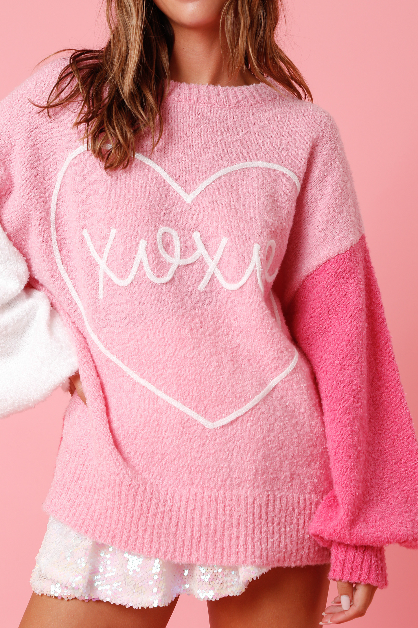 XOXO Heart Knit Sweater