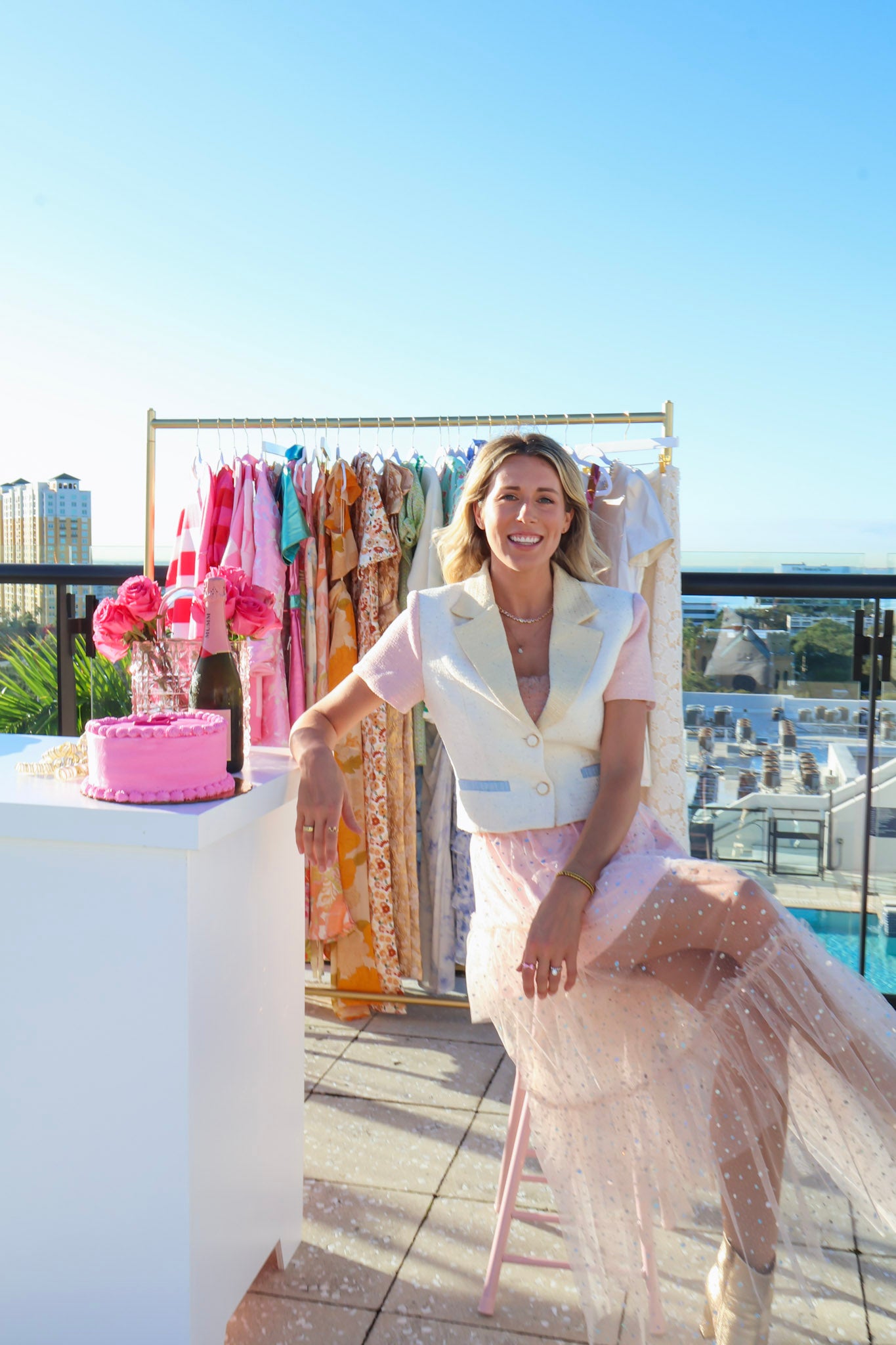 Amoura Tiered Sequin Ruffle Tulle Midi Dress