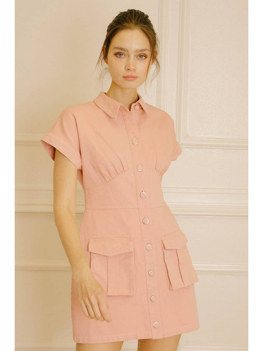Cargo Pocket Mini Dress