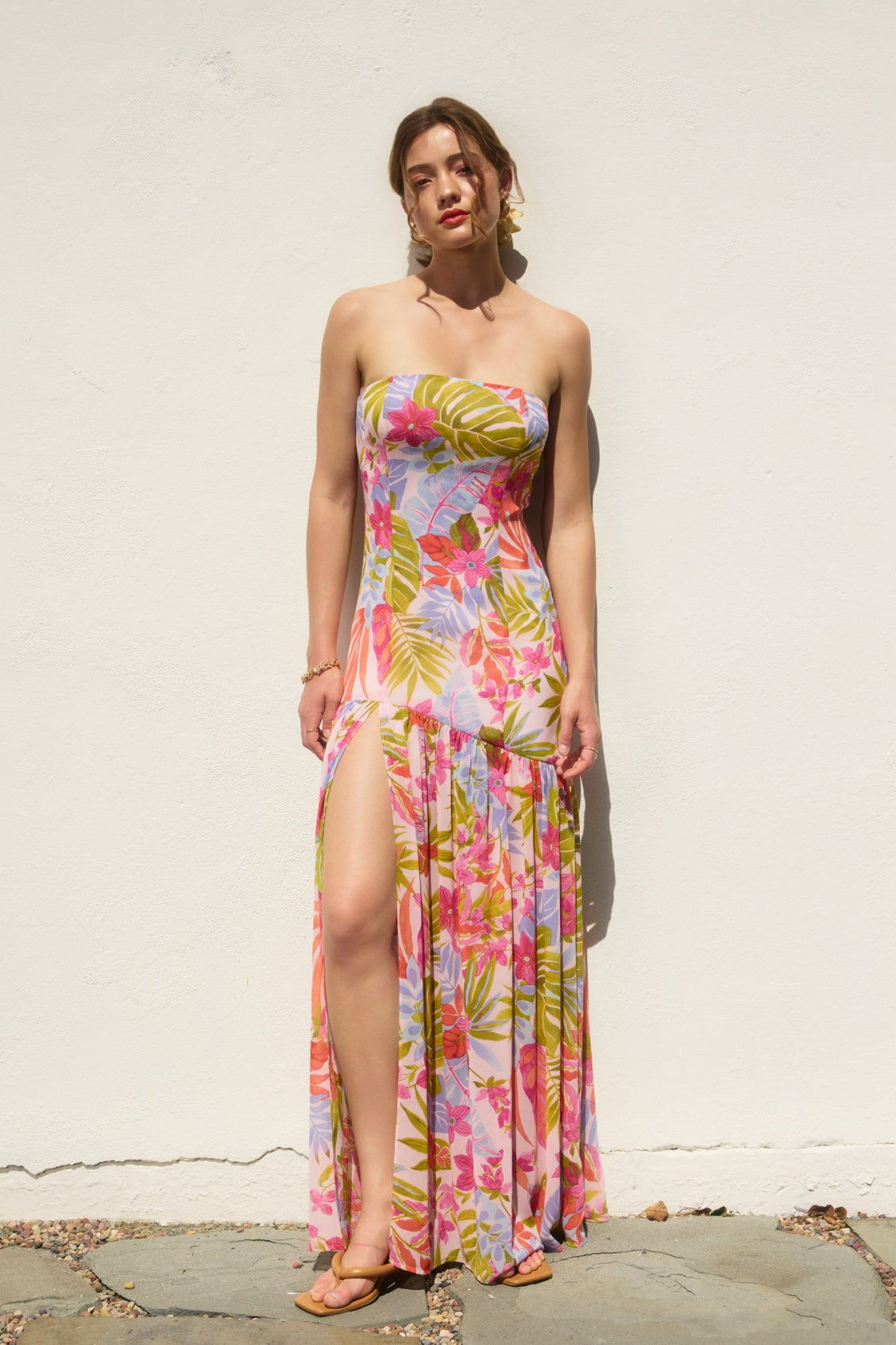 Love Coast Strapless Drop Waist Maxi Dress