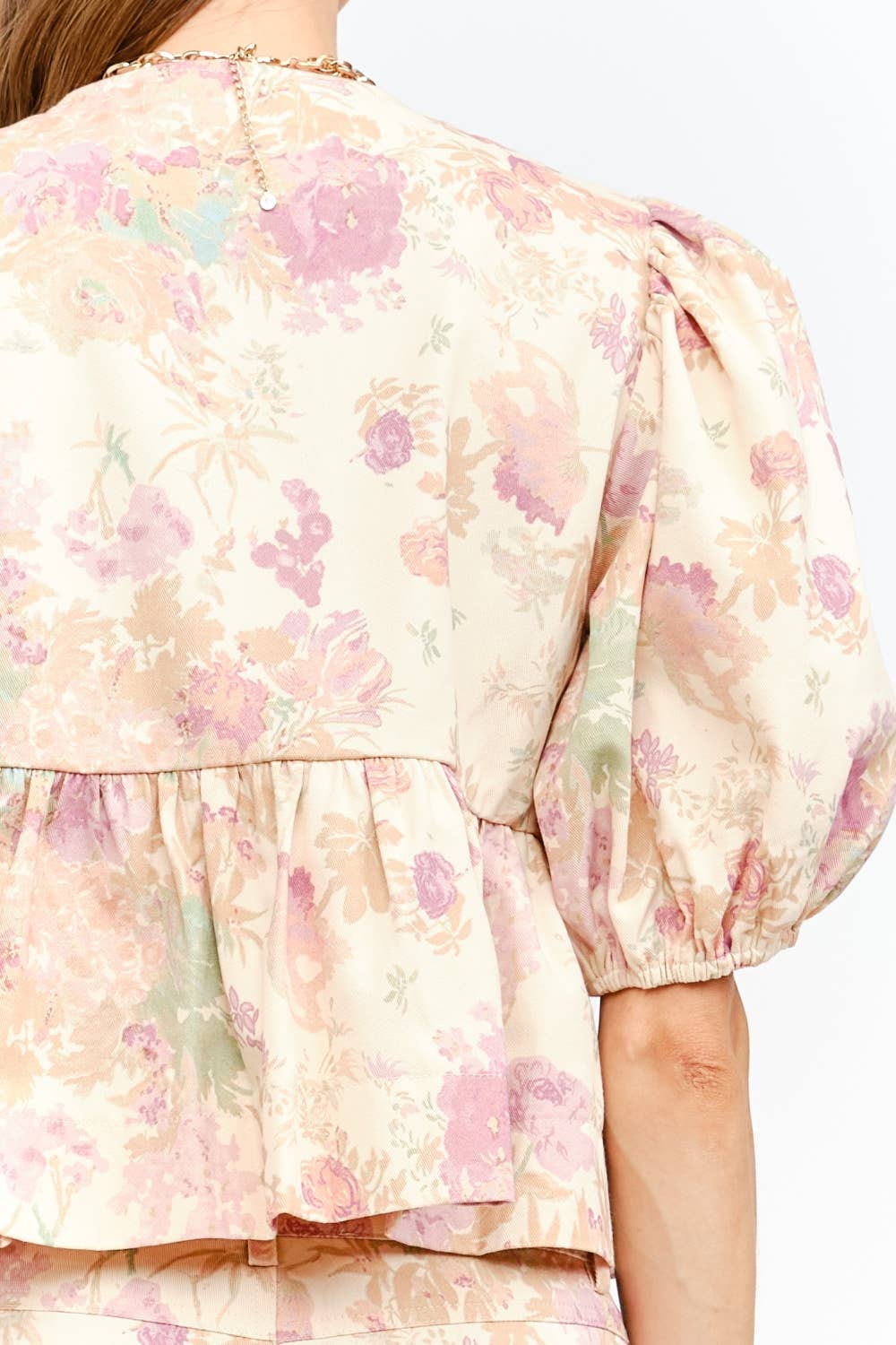 Blush Elora Floral Tie Top