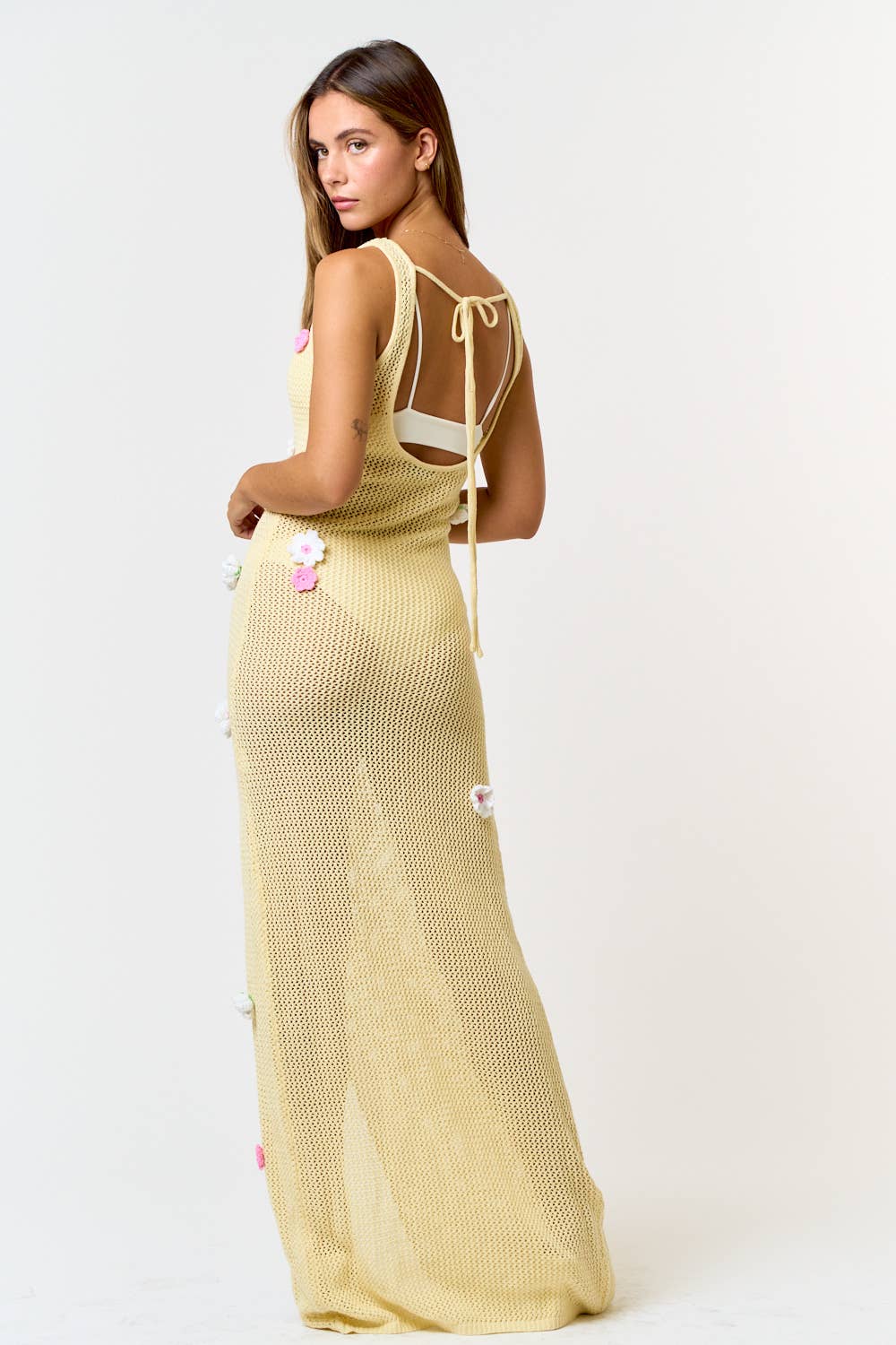 Floral Crochet Maxi Cover Up