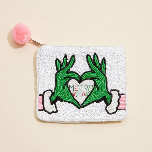 The Grinch Beaded Coin Purse