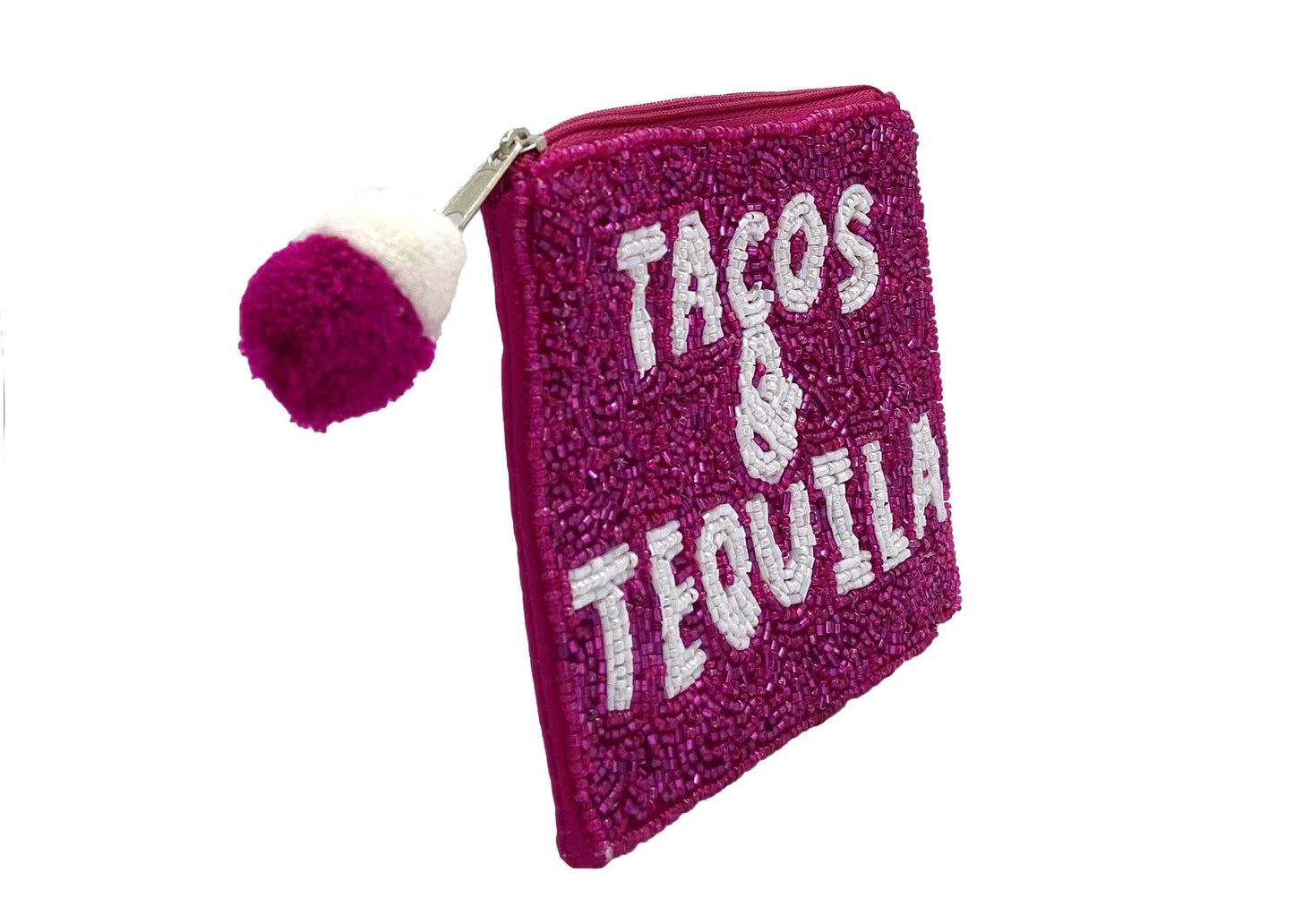 TACOS & TEQUILA Beaded Coin Purse