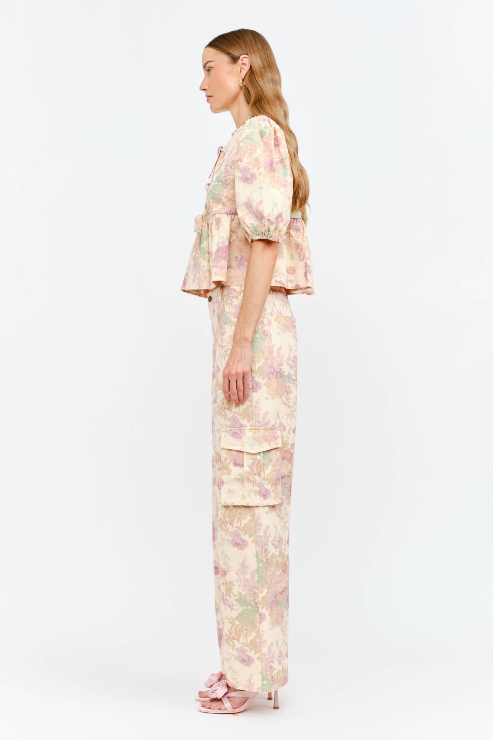 Blush Elora Floral Tie Top